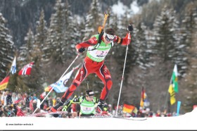 Ole Einar Bjoerndalen vom Norwegischen Team beim Biathlon in Antholz