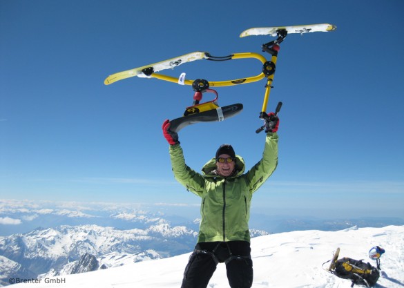 Mit dem Snowbike am Gipfel des Mont Blanc