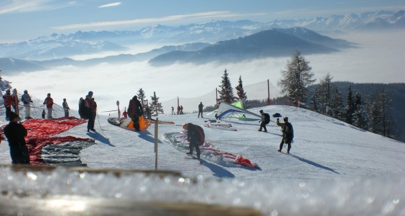 Skigebiet Werfenweng - Startplatz der Paragleiter vor dem Alpengasthof Bischlinghöhe