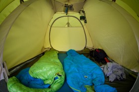 Schlafsäcke im Zelt