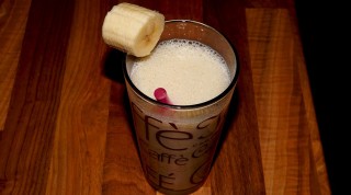 Bananenmilch im Glas