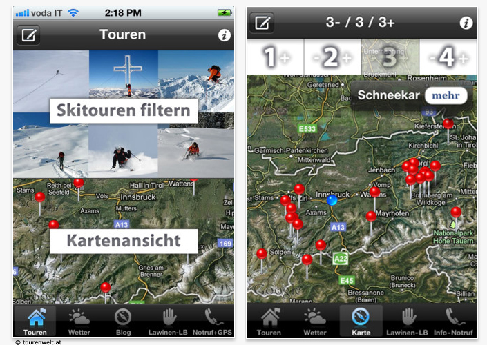 Nützliche Apps: Tourenwelt App