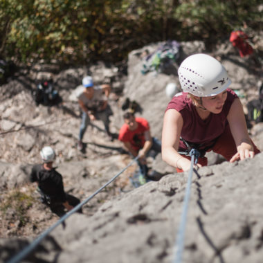 Sichern üben beim Klettercamp Saalfelden