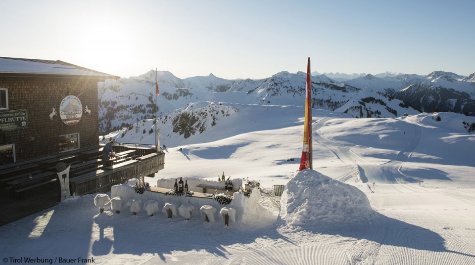 Skigebiet Kitzbuehel Sonnenaufgang