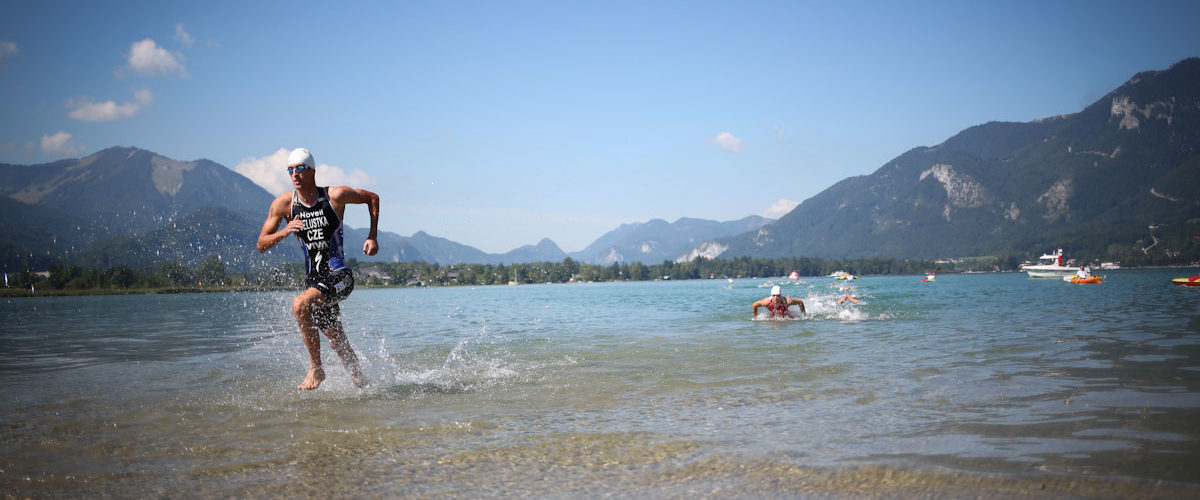 Wolfgangsee Challenge Ausstieg Wasser