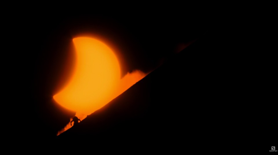 Sonnenfinsternis-Skifahren