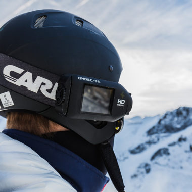 Helmkamera-Skifahren