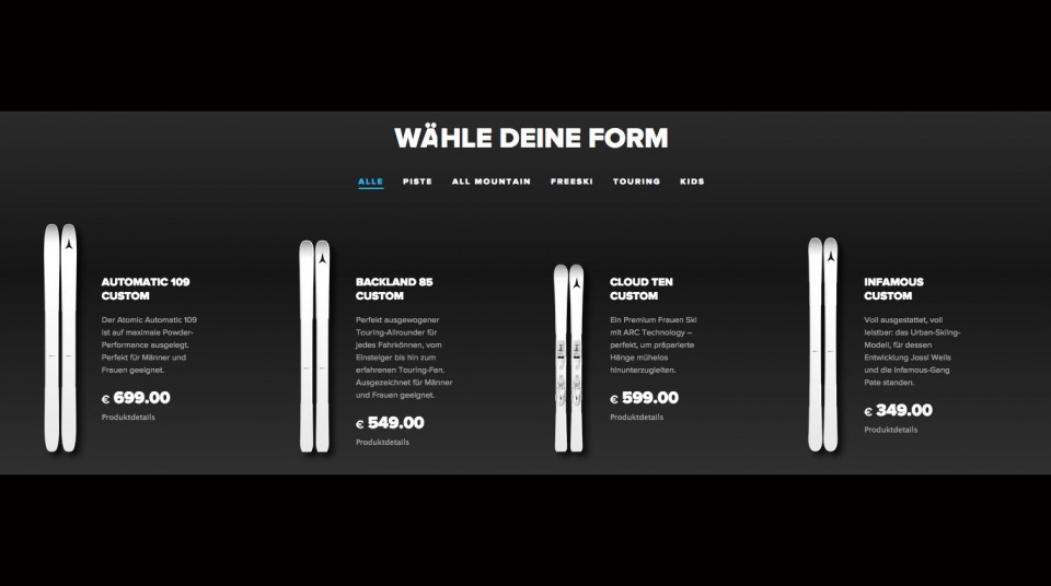 Startauswahl-Custom-Skier