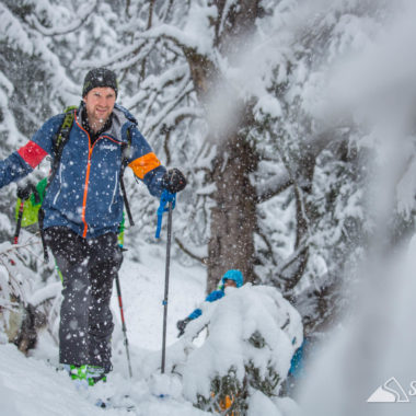 skitour im wald