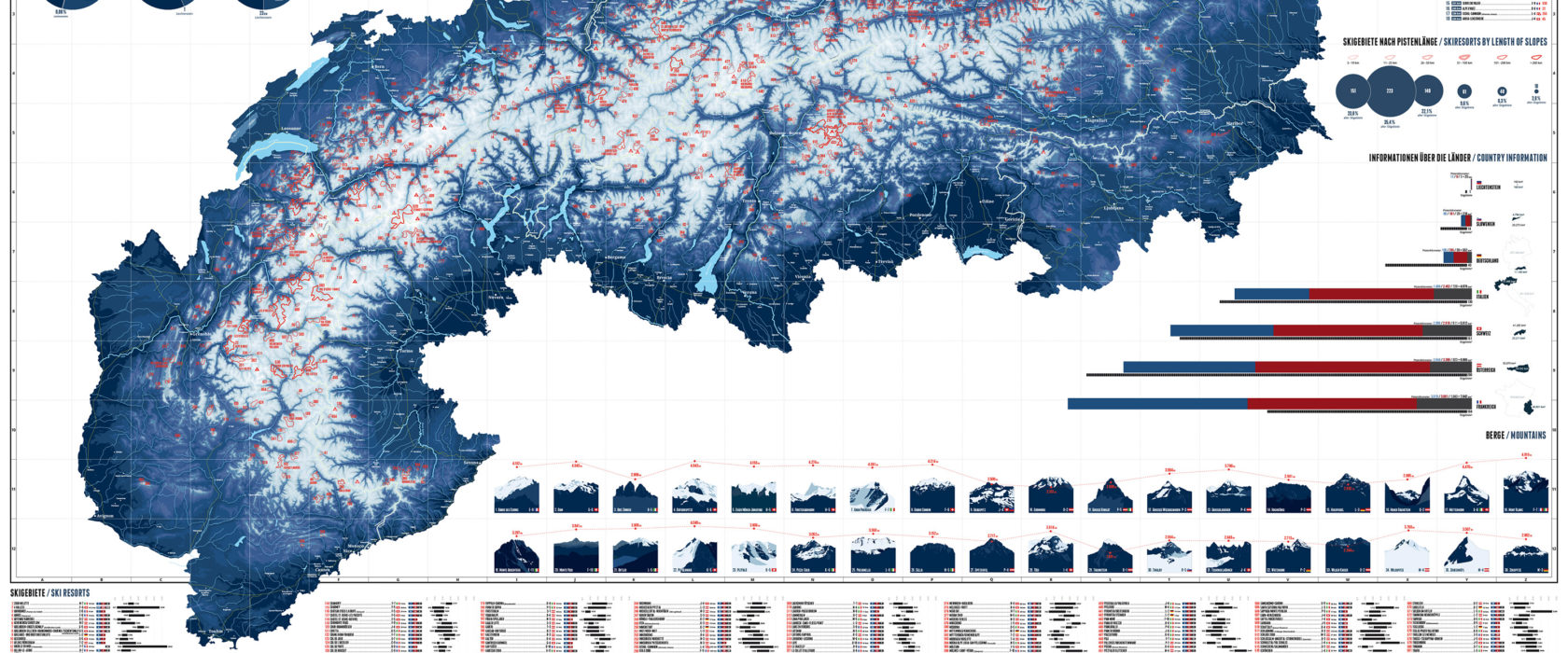 Karte Skigebiete Alpen