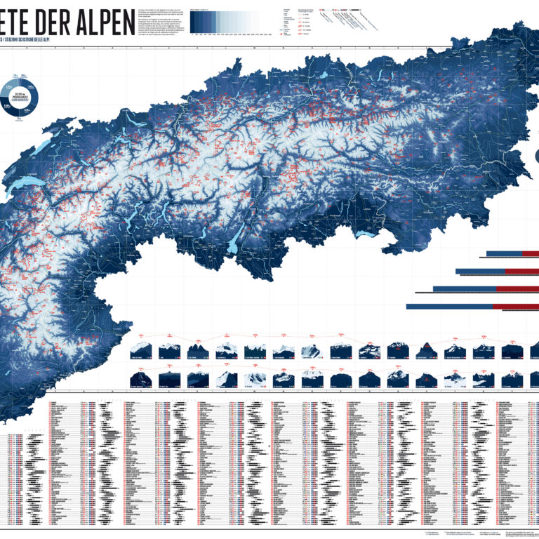 Karte Skigebiete Alpen